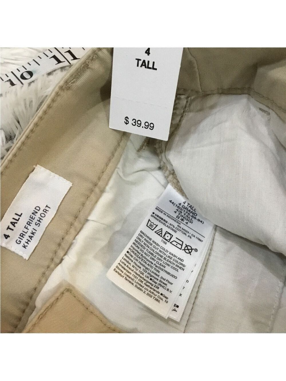 Gap girlfriend khaki button zipper closure shorts Womans size 4 Tall - Picture 9 of 9
